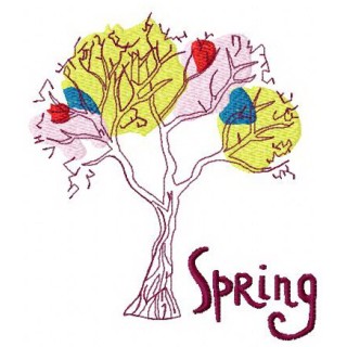 Spring tree embroidery design - Embroidery Design