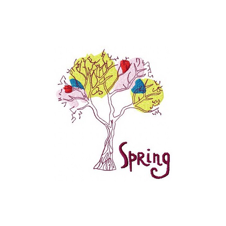 Spring tree embroidery design - Embroidery Design