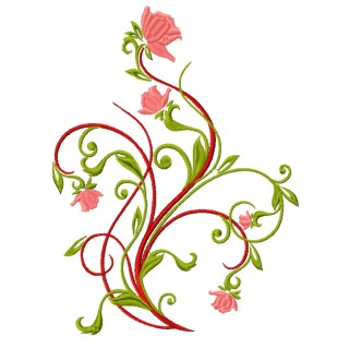 Winding rose embroidery design - Embroidery Design