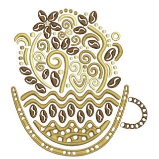Coffee cup 15 embroidery design - Embroidery Design
