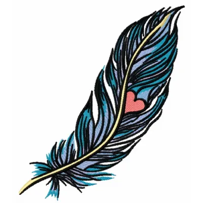 Feather 38 embroidery design showcasing intricate feather details, perfect for stitching on various fabrics.