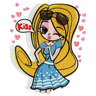 Anime girl embroidery design - Embroidery Design