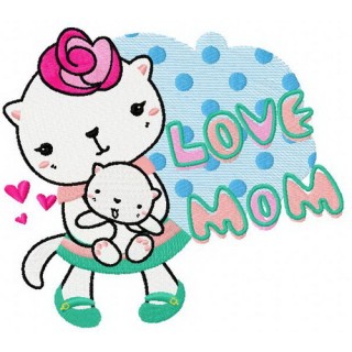 Love mom embroidery design - Embroidery Design