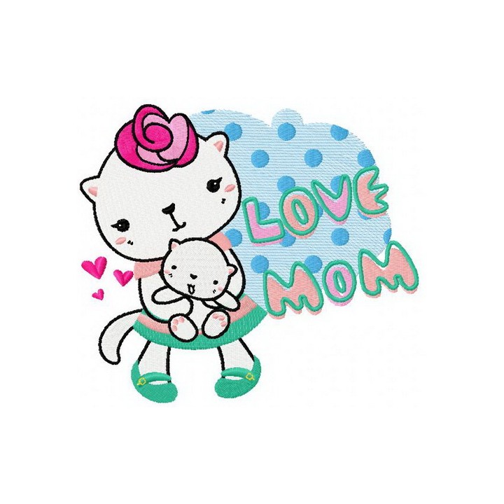 Love mom embroidery design - Embroidery Design
