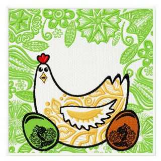 Easter hen embroidery design - Embroidery Design