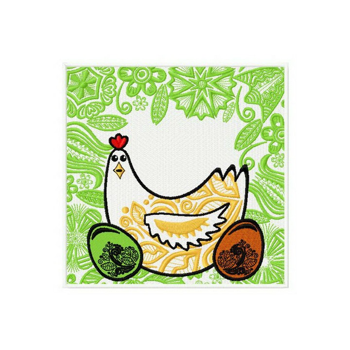 Easter hen embroidery design - Embroidery Design