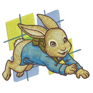 Bunny in a hurry embroidery design - Embroidery Design