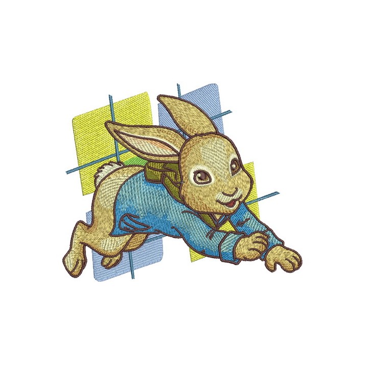 Bunny in a hurry embroidery design - Embroidery Design