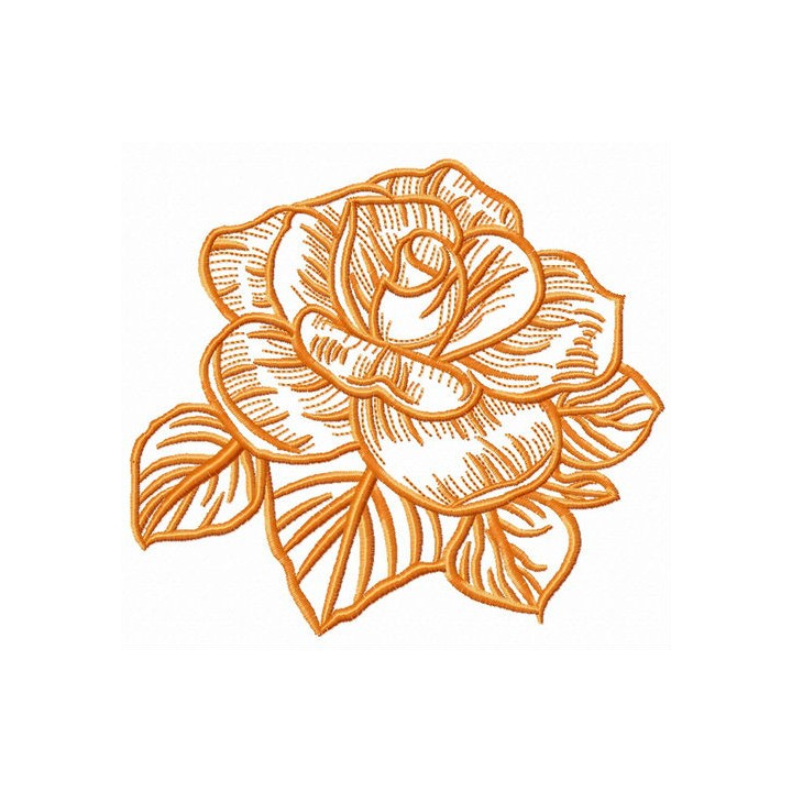 Summer rose flower embroidery design - Embroidery Design