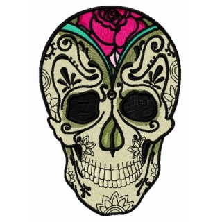Skull and rose 3 embroidery design - Embroidery Design