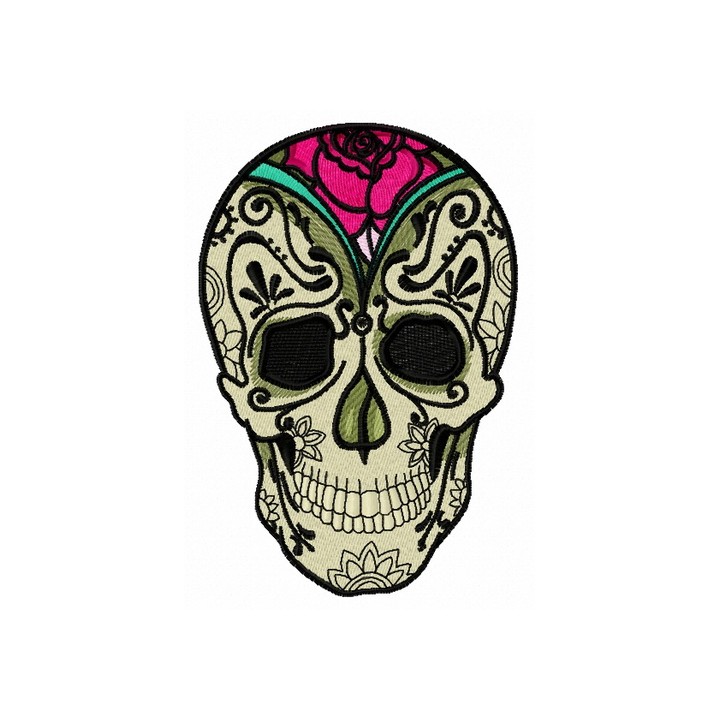 Skull and rose 3 embroidery design - Embroidery Design