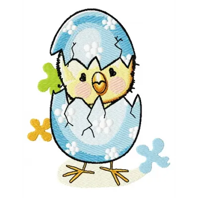 Preview of the Chicken Boy embroidery design featuring a playful character for farm-themed projects.