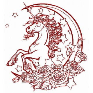 Moonlight unicorn 2 embroidery design - Embroidery Design