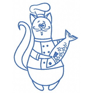 Chef cat 11 embroidery design - Embroidery Design