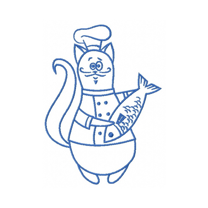 Chef cat 11 embroidery design - Embroidery Design