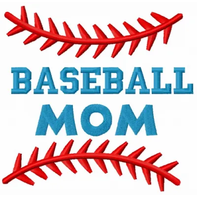Baseball mom embroidery design showcasing a creative pattern for stitching on t-shirts or tote bags.