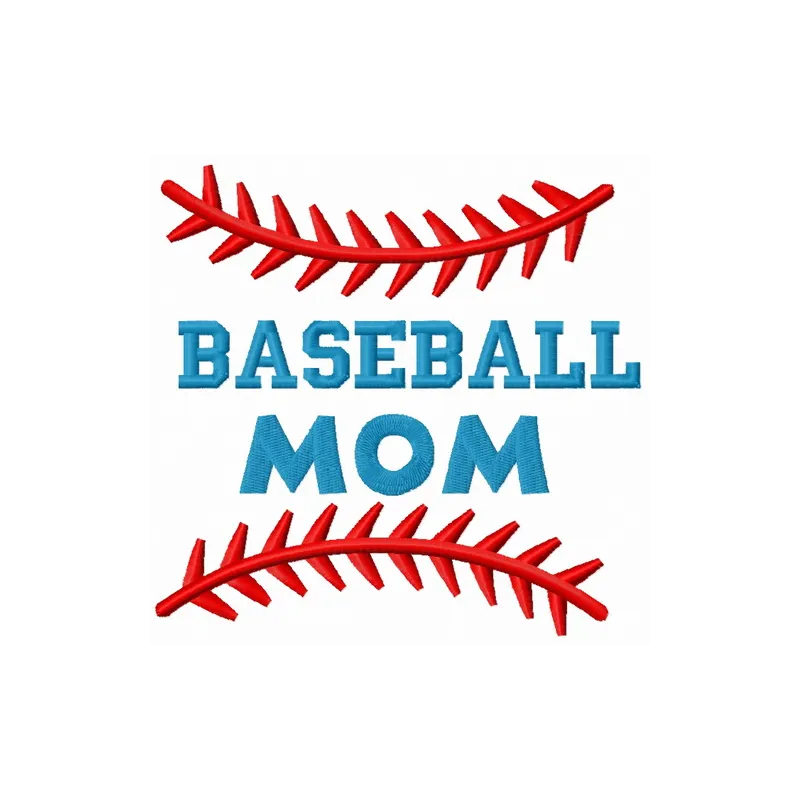 Baseball mom embroidery design showcasing a creative pattern for stitching on t-shirts or tote bags.