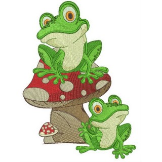 Frog friends embroidery design - Embroidery Design