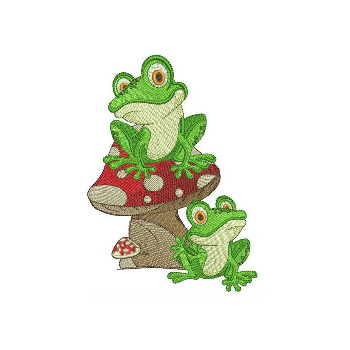 Frog friends embroidery design - Embroidery Design