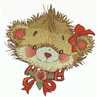 Cute bear girl 2 embroidery design - Embroidery Design