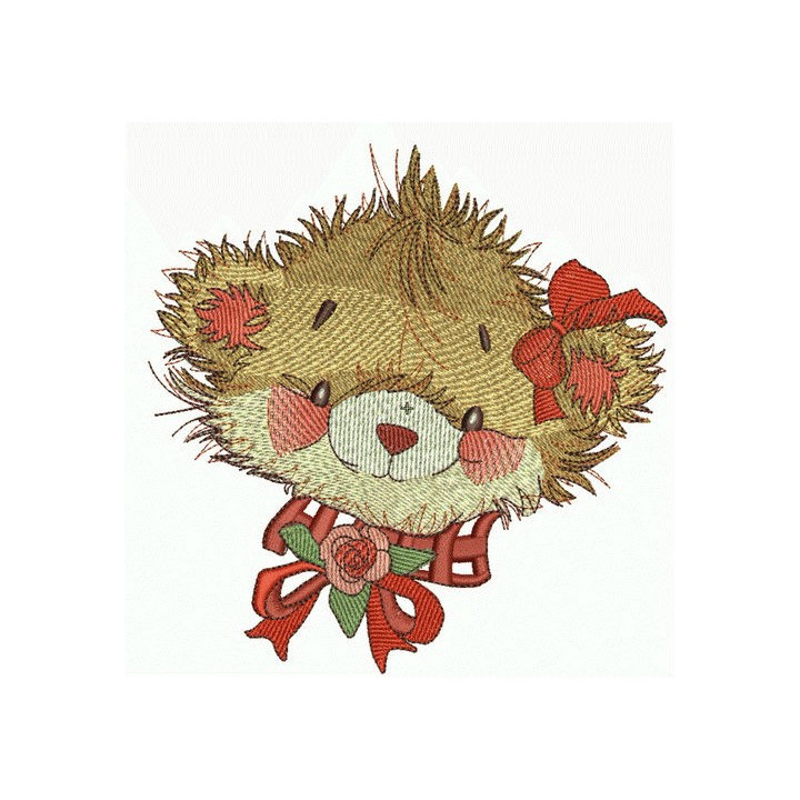 Cute bear girl 2 embroidery design - Embroidery Design