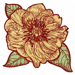 Big rose flowers 4 embroidery design - Embroidery Design