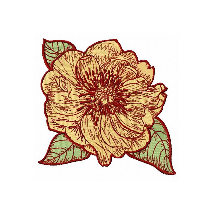 Big rose flowers 4 embroidery design - Embroidery Design