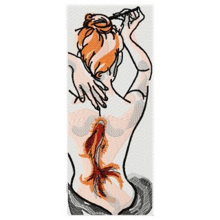 Tattooed sexy girl embroidery design - Embroidery Design