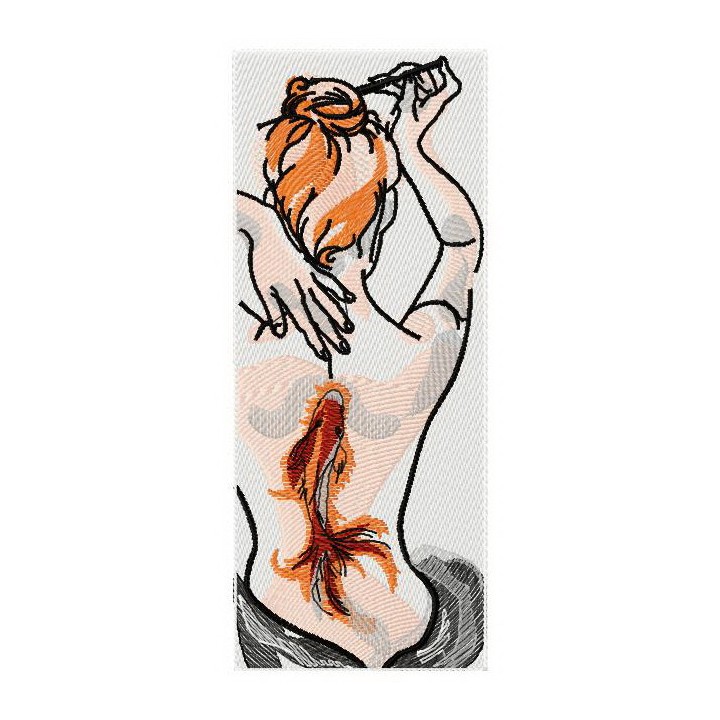 Tattooed sexy girl embroidery design - Embroidery Design