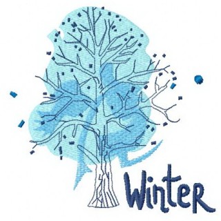 Winter tree embroidery design - Embroidery Design