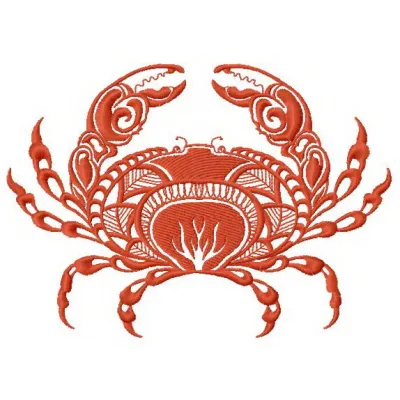 Crab 2 embroidery design showcasing a detailed crab motif for sea life enthusiasts and crafters.