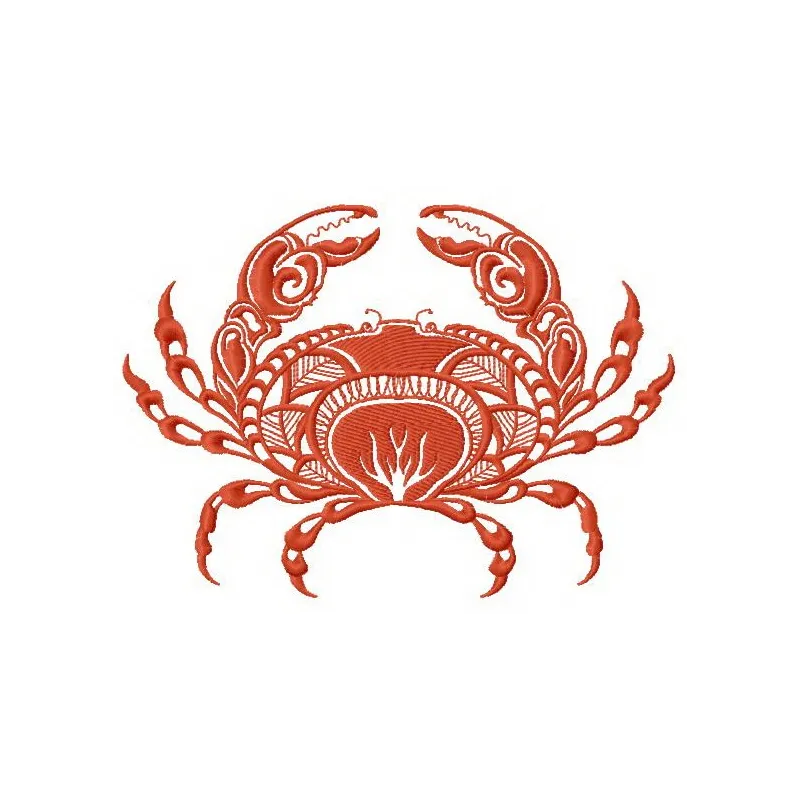 Crab 2 embroidery design showcasing a detailed crab motif for sea life enthusiasts and crafters.