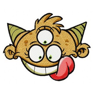 Yellow horny monster 2 embroidery design - Embroidery Design