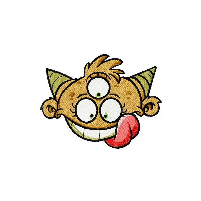 Preview of the Yellow Horny Monster 2 embroidery design, showcasing a playful monster motif for stitching.