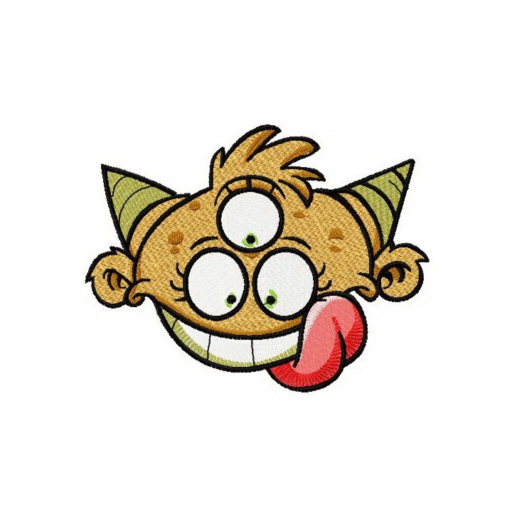 Yellow horny monster 2 embroidery design - Embroidery Design