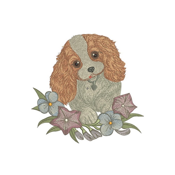 Cocker Spaniel puppy embroidery design - Embroidery Design