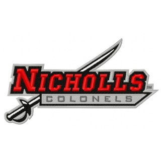 Nicholls State Colonels logo embroidery design - Embroidery Design