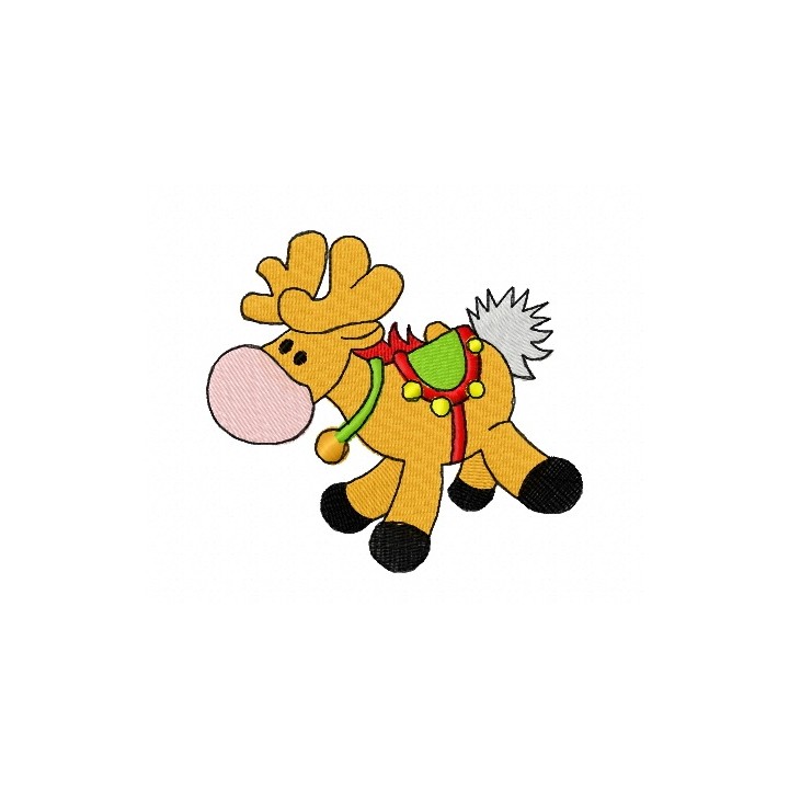 Cute Christmas deer embroidery design - Embroidery Design