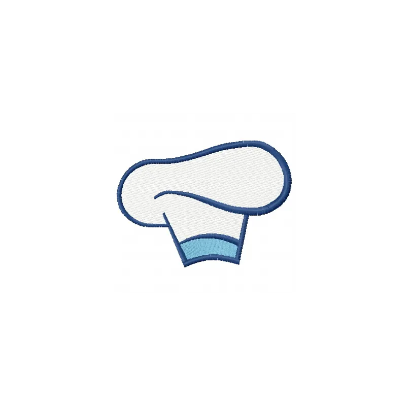 Chef hat embroidery design featuring intricate stitching patterns, ideal for kitchen-themed projects.