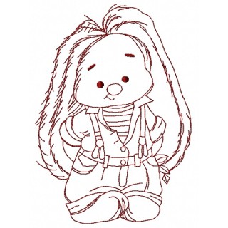 Bunny Mi the gardener 2 embroidery design - Embroidery Design
