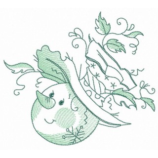 Sketch of snowman's head embroidery design - Embroidery Design