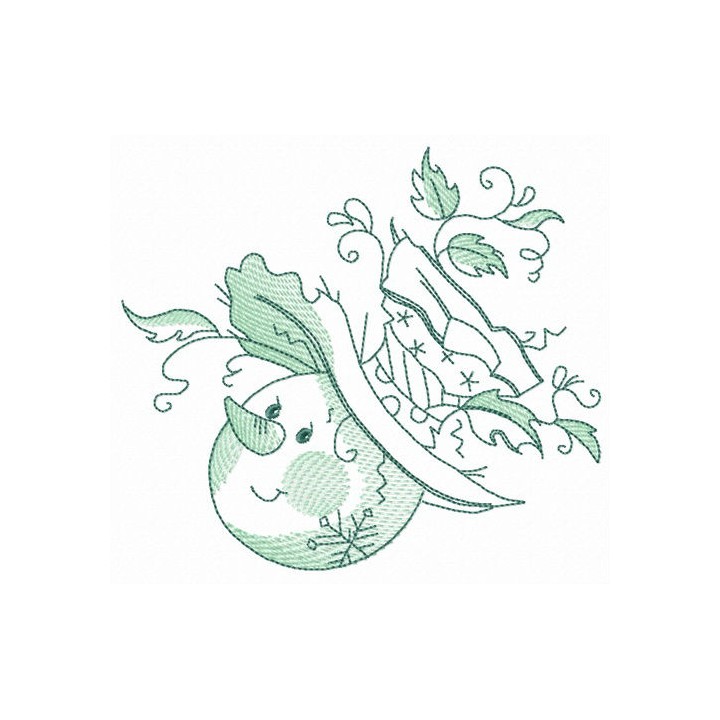 Sketch of snowman's head embroidery design - Embroidery Design