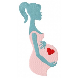 Pregnant 2 embroidery design - Embroidery Design