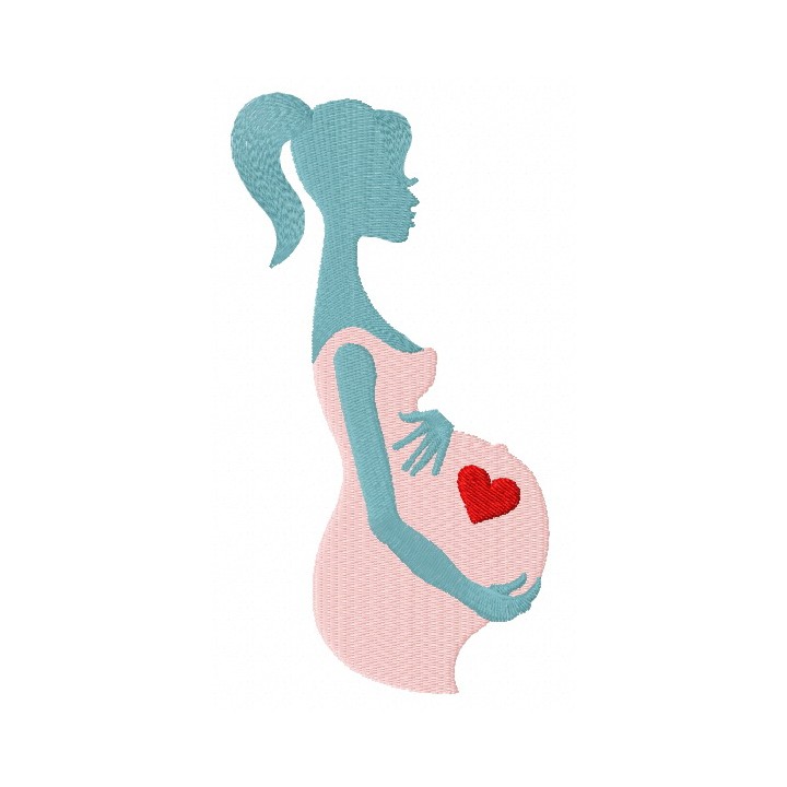 Pregnant 2 embroidery design - Embroidery Design