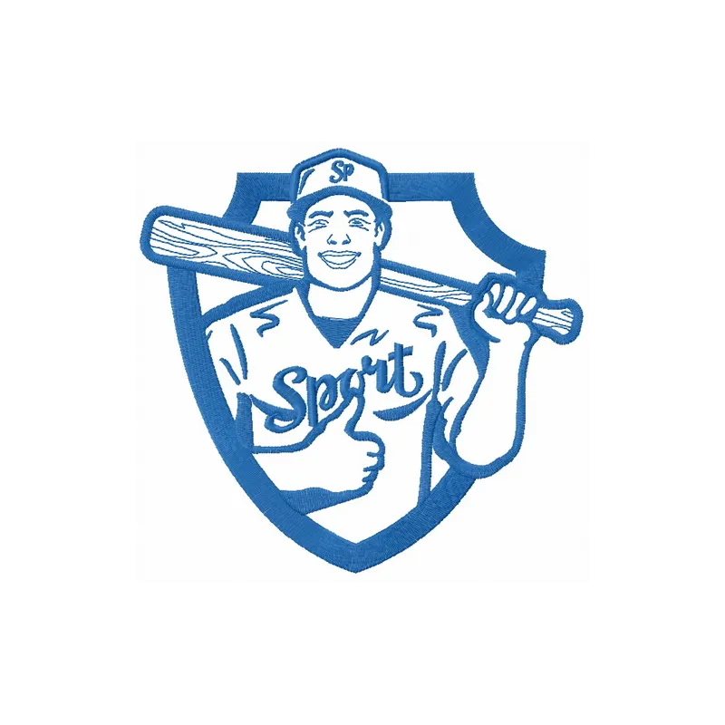 Baseball player 18 embroidery design featuring a dynamic player in action, ideal for sports-themed projects.