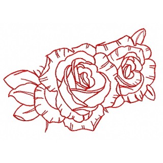 Two roses embroidery design - Embroidery Design