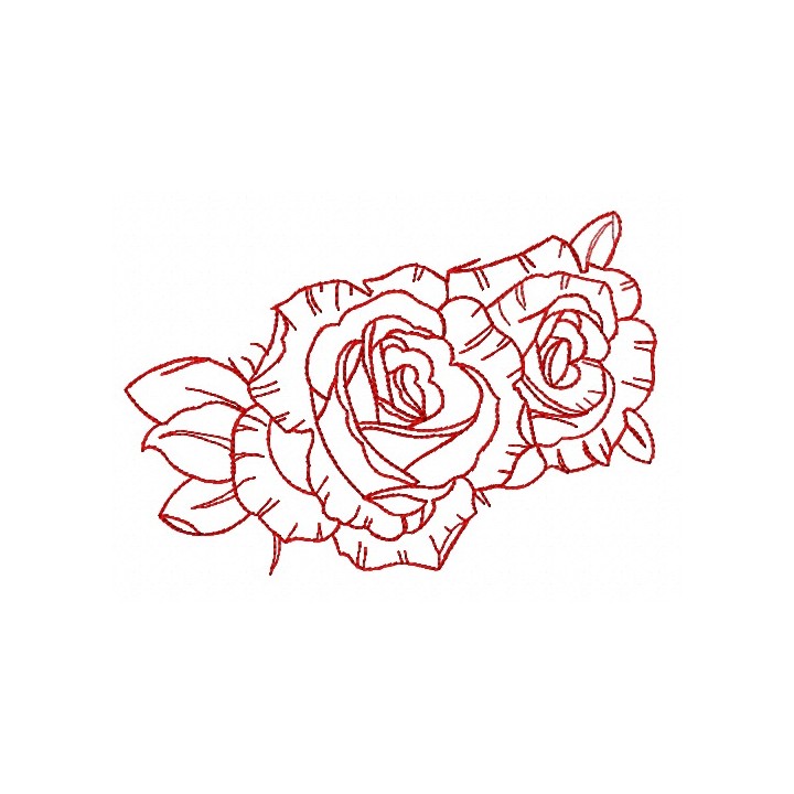 Two roses embroidery design - Embroidery Design