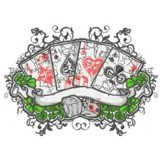 Cards and dices embroidery design - Embroidery Design