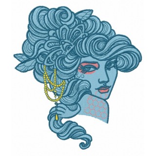 Supercilious girl 2 embroidery design - Embroidery Design