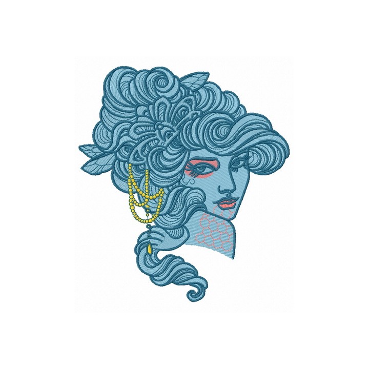 Supercilious girl 2 embroidery design - Embroidery Design